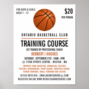 Póster Curso de capacitación en baloncesto para naranjas