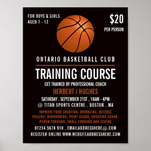 Póster Curso de capacitación en baloncesto para naranjas