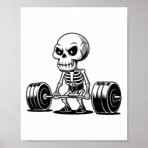 Póster Curso de Skeleton Deadlifter Gracioso Gimnasio Lev