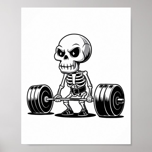 Póster Curso de Skeleton Deadlifter Gracioso Gimnasio Lev (Frente)