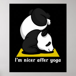 Póster Curso de Yoga Cute Panda Bear Zen