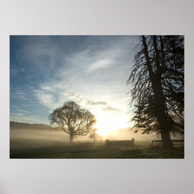 Póster Curso entre países al amanecer (Frente)