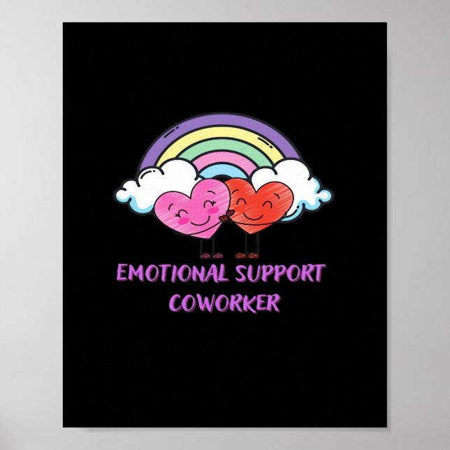 Póster Curte clásico de Coworker de ayuda emocional (Frente)
