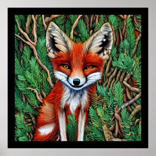Póster Curte Little Wilderness Fox
