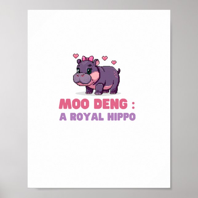 Póster Curte MOO DENG ROYAL HIPPO Hippo Tema Zoología Pix (Frente)