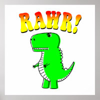 Curte y enojado T-Rex RAWR Groovy Textos
