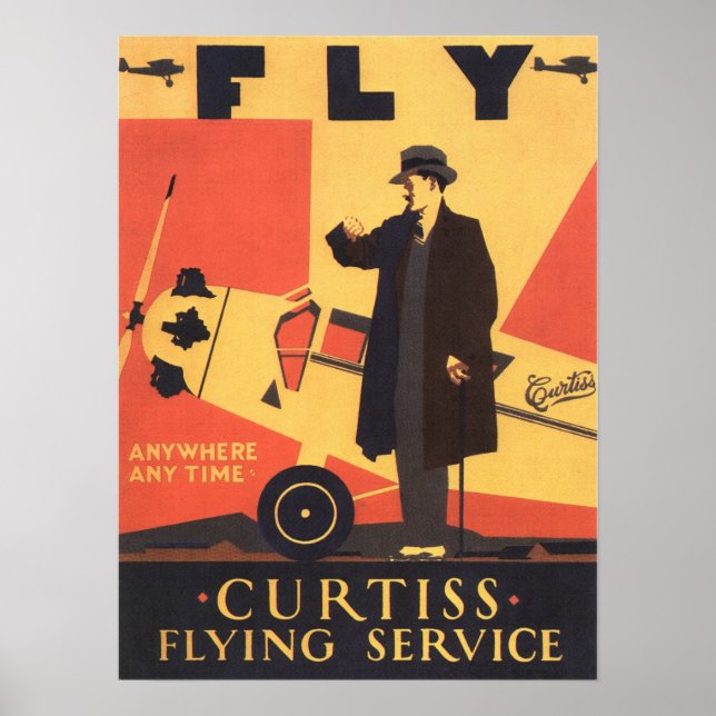 PÓSTER CURTISS FLY EN CUALQUIER LUGAR EN CUALQUIER LUGAR  (Frente)