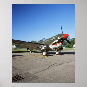 Póster Curtiss P-40 Warhawk, en el salón aeronáutico de