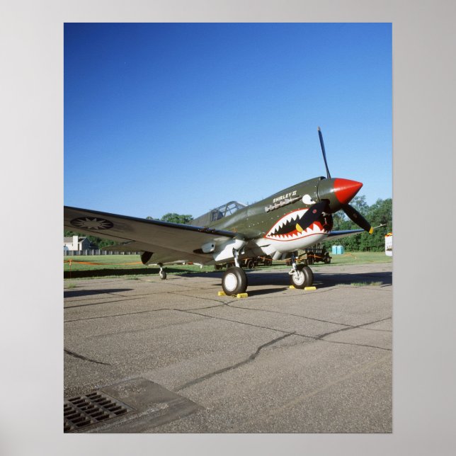 Póster Curtiss P-40 Warhawk, en la exposición aérea de Mi (Frente)