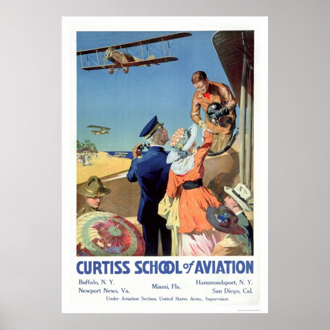 Póster Curtiss School of Aviation (US02053) (Frente)