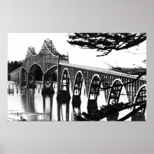 Póster Curva de PhotographNorth del puente de la bahía de