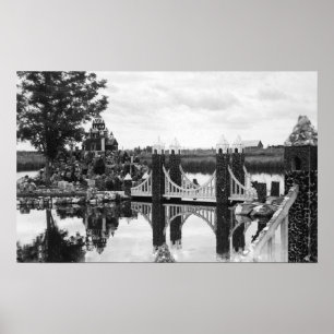 Póster Curva, fotografía del jardín de piedras de Oregon