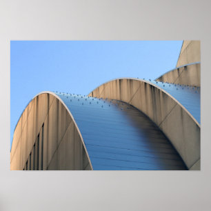 Póster Curvas azules del Centro Kauffman, Kansas City