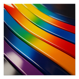 Póster Curvas cromáticas — Cinta arcoiris brillante con r