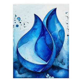 Póster Curvas de índigo reactivas