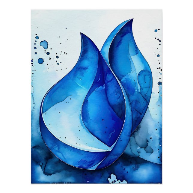 Póster Curvas de índigo reactivas (Anverso)