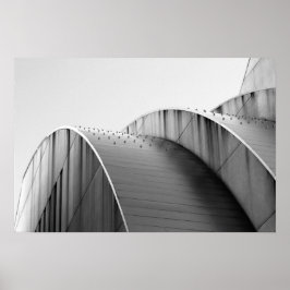 Póster Curvas en negro y blanco del Kauffman Center Kansa