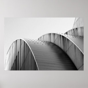 Póster Curvas en negro y blanco del Kauffman Center Kansa