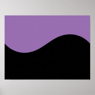 Póster Curvas modernas violetas moradas en negro y africa