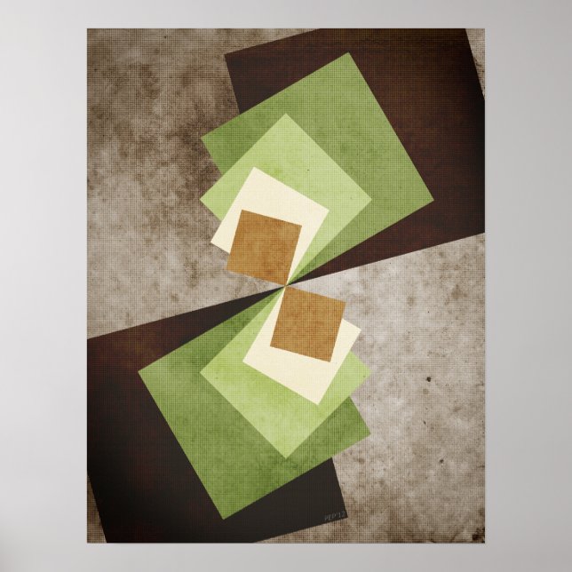 Póster Curvatura de un cuadrado (Frente)