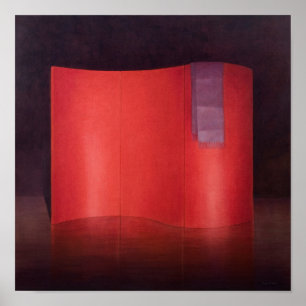 Póster Curving red lacquer screen