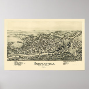 Póster Curwensville, mapa panorámico de la Autoridad Pale
