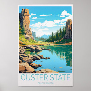 Póster Custer State Dakota del Sur Personalizado Travel