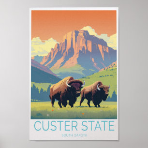 Póster Custer State South Dakota Travel