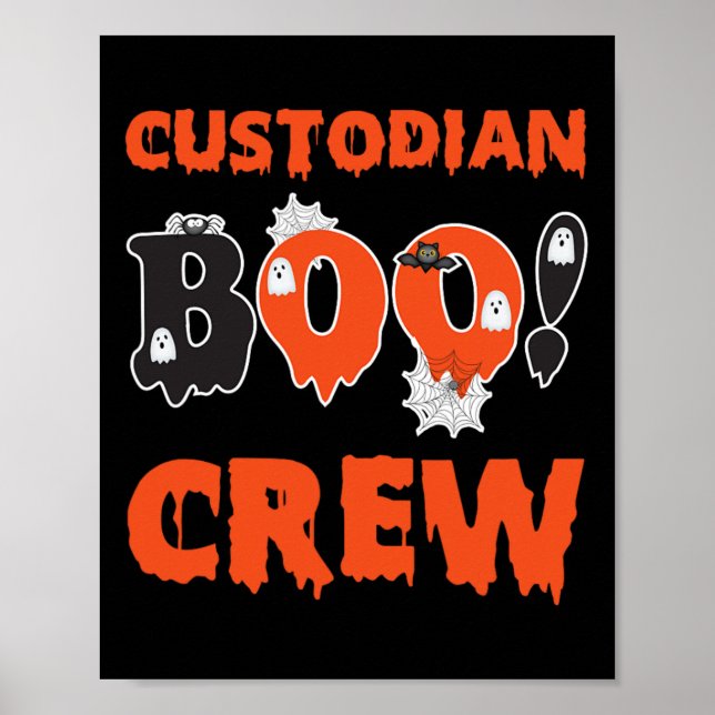 Póster Custodian Squad School Boo Crew Janitor Custodian  (Frente)