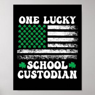 Póster Custodio Escolar Afortunado Día de San Patricio