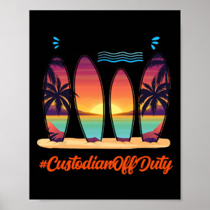 Póster Custodio fuera de servicio Tiempo de verano Fin de