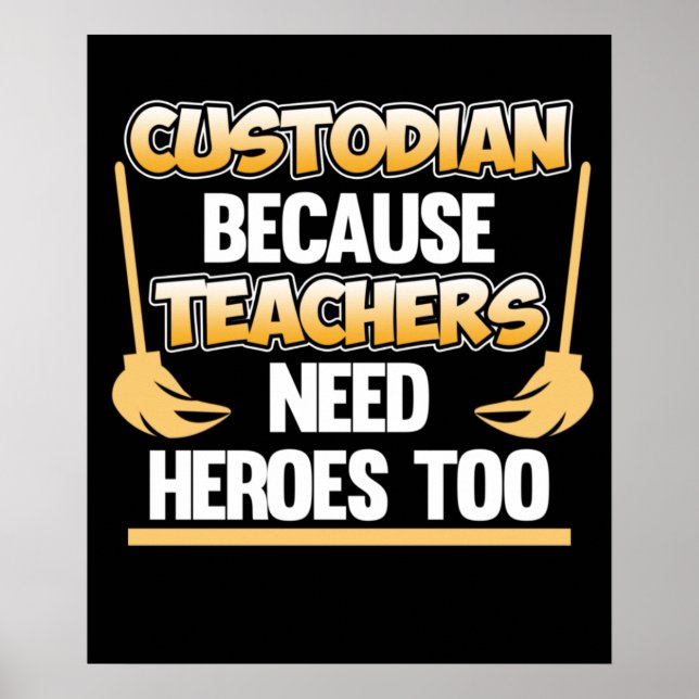 Póster Custodio Profesor Hero School Caretaker Janitor Gr (Frente)