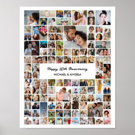 Póster Custom 100 Photo Collage Birthday Anniversary Gift
