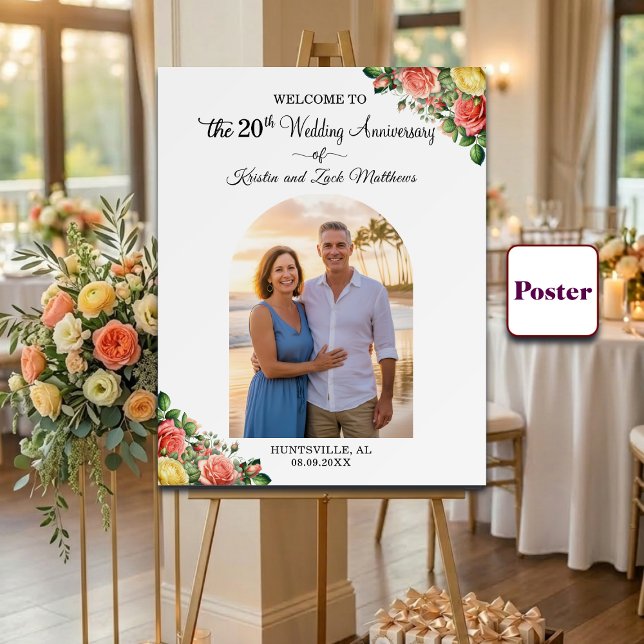 Póster Custom 1 Photo 20th Wedding Anniversary Welcome  (Subido por el creador)