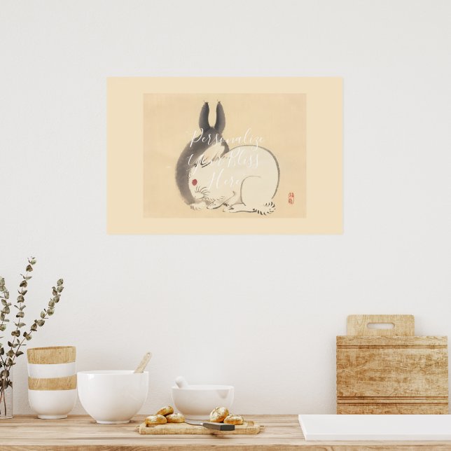 Póster CUSTOM Adorable Japanese Rabbit Art Print by Kono  (Cocina)
