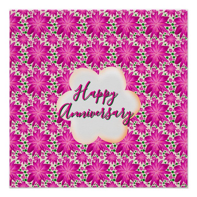 Póster Custom and personalized pink floral  (Anverso)
