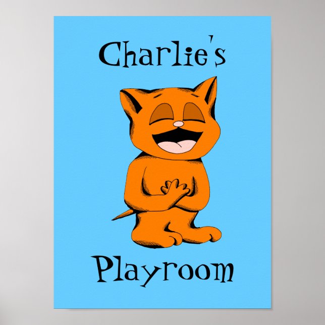 Póster Custom Background and Text Toy Matching Mocha Cat (Frente)