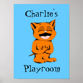 Póster Custom Background and Text Toy Matching Mocha Cat