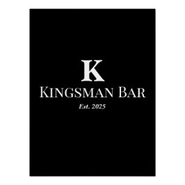 Póster Custom Bar Wall Art with Name & Monogram – Elegant