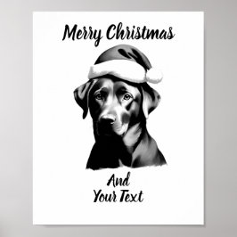 Póster Custom Black Lab Christmas Poster Instant Download