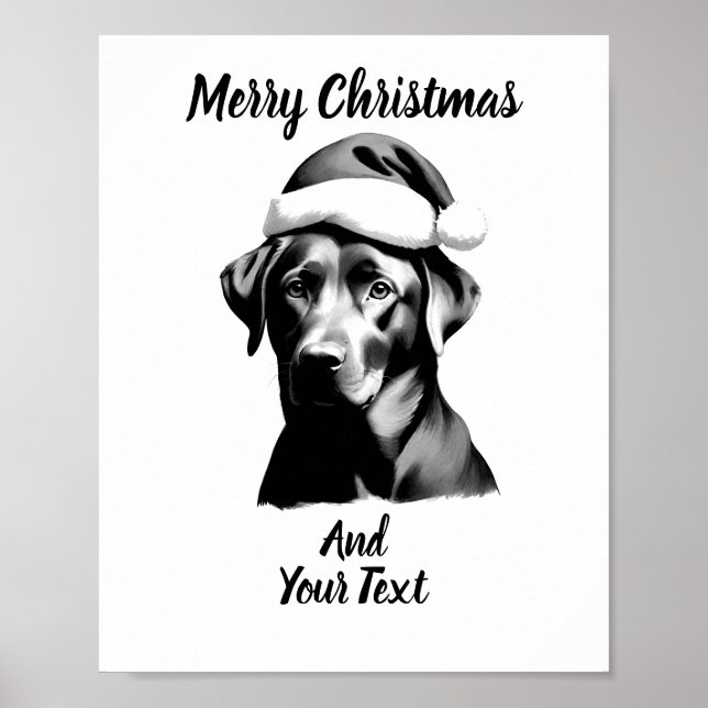 Póster Custom Black Lab Christmas Poster Instant Download (Frente)