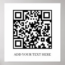 Custom Black QR Code | Minimalist Text Display