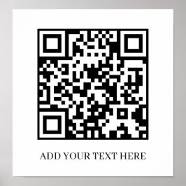Póster Custom Black QR Code | Minimalist Text Display