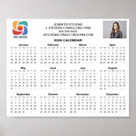 Póster Custom Business Logo 2026 Company Calendar