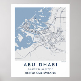 Póster Custom City Map Abu Dhabi UAE Wall Art Poster