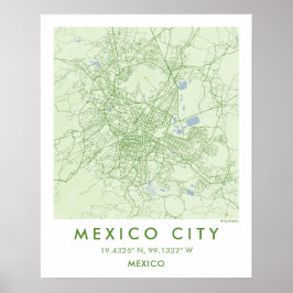 Póster Custom City Map Mexico Wall Art Poster
