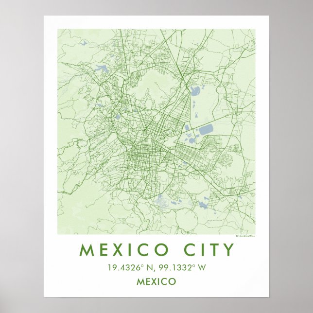 Póster Custom City Map Mexico Wall Art Poster (Frente)