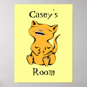 Póster Custom Color and Text Wally Cat Laughing Poster