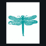 Póster Custom Color Dragonfly Print<br><div class="desc">Change the background colour to change the colour of the dragonfly.  Decorating idea - get three prints in different colours to make an impact.</div>