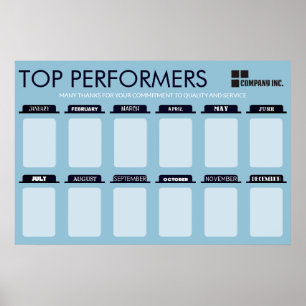 Póster Custom color top performer of month display